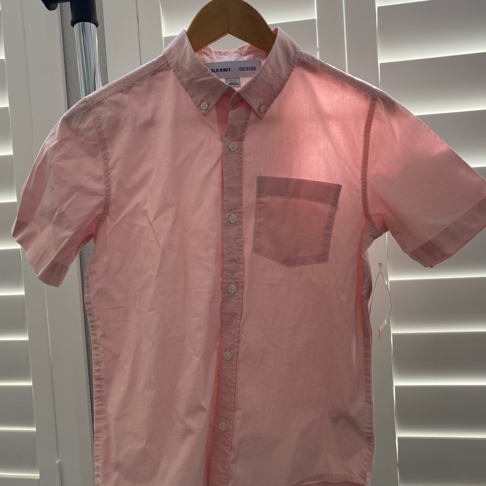 Boys Old Navy Pink Button Down Shirt